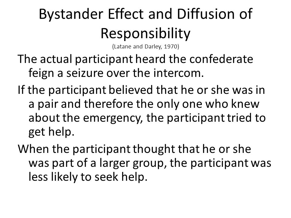 An analysis of the bystander effect and diffusion of reponsibility